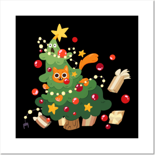 Orange cat energy in the Christmas Tree Posters and Art